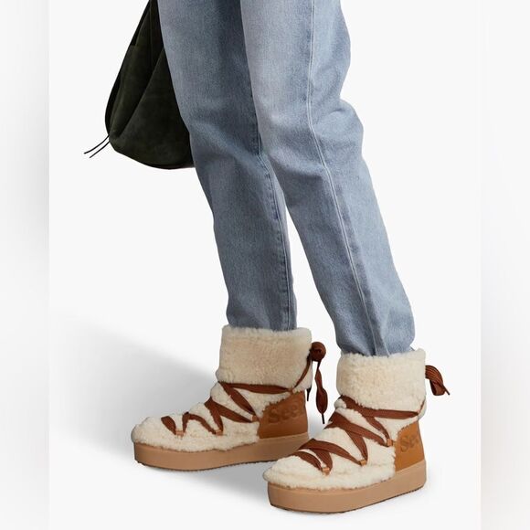 REVOLVE SEE BY CHLOÉ Charlee shearling ankle boots - Picture 3 of 12